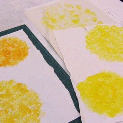 Mocked-up overprinted yellow circles