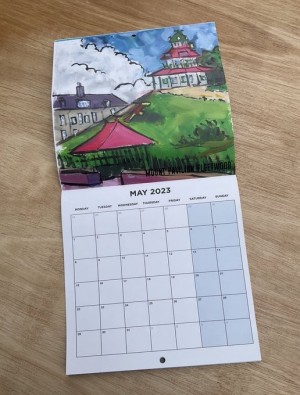 A painting of the mount pavilion in my 2023 calender